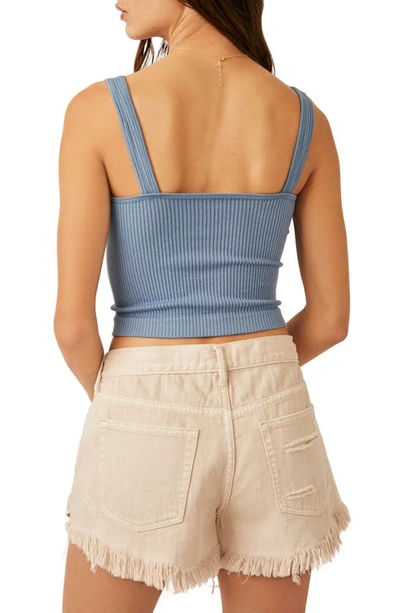 Free People Intimately Fp Solid Rib Brami Crop Top In River Spell