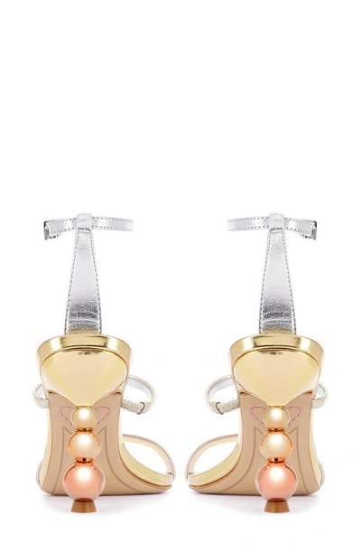 Shop Sophia Webster Rosalind Imitation Pearl Sandal In Liquid Gold