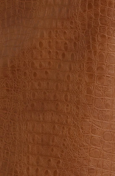 Shop Anne Klein Croc Embossed Faux Leather Skirt In Vicuna