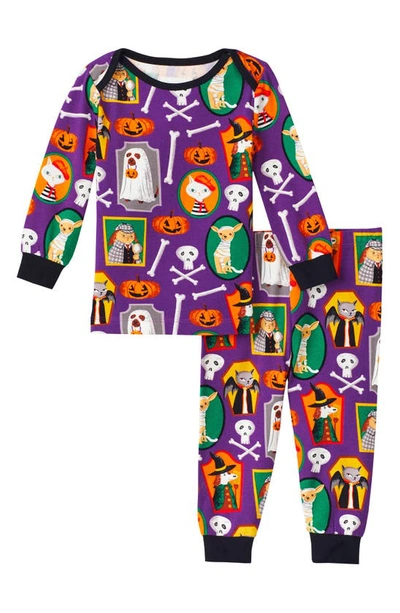 Shop Bedhead Pajamas Boo Boo Fitted Stretch Organic Cotton Two-piece Pajamas In Trick Or Treat