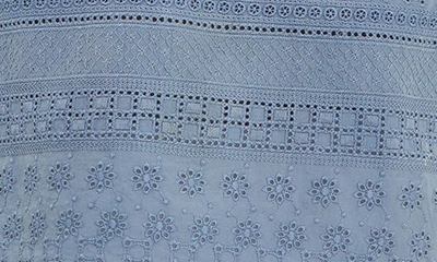 English Factory Embroidered Ruffle Blouse In Slate Blue