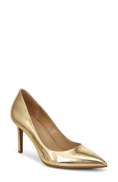 Naturalizer Anna Pointed Toe Pump In Warm Gold Leather