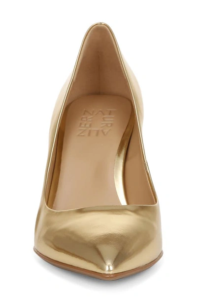 Naturalizer Anna Pointed Toe Pump In Warm Gold Leather