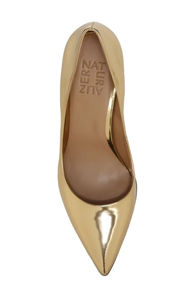Naturalizer Anna Pointed Toe Pump In Warm Gold Leather