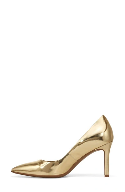 Naturalizer Anna Pointed Toe Pump In Warm Gold Leather
