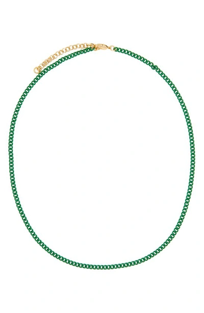Shop Petit Moments Painted Link Chain Necklace In Green