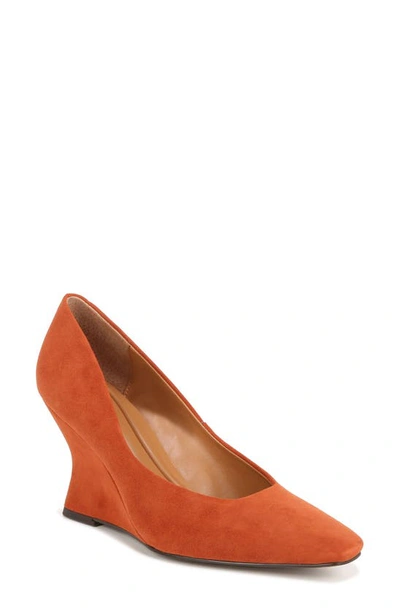 Shop Sarto By Franco Sarto Carina Square Toe Wedge Pump In Brick