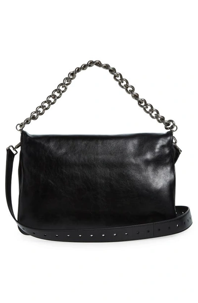 Shop Balenciaga Bb Soft Flap Leather Crossbody Bag In Black