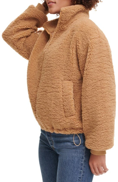 Levi's Zip Front Teddy Jacket In Chestnut