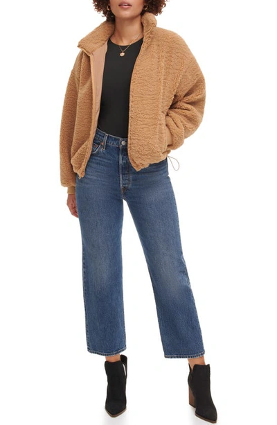 Levi's Zip Front Teddy Jacket In Chestnut