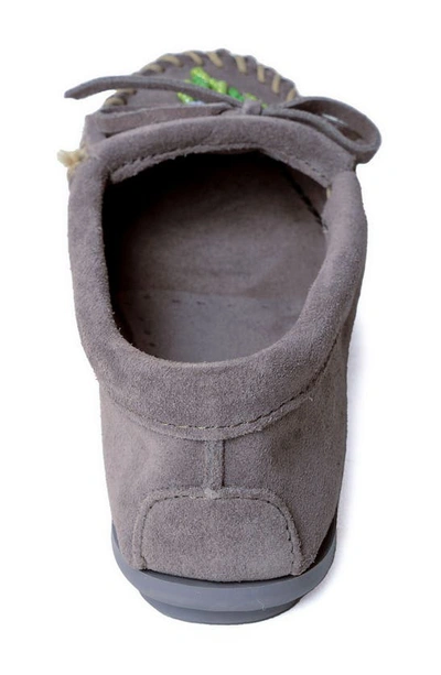 Shop Minnetonka X Lucie Skjefte Ziigwan Waabigwan Slipper In Grey