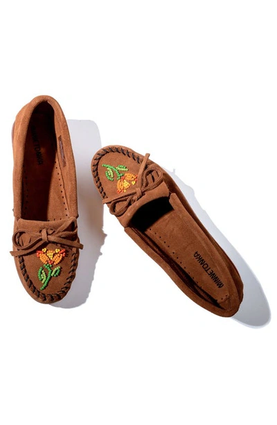 Shop Minnetonka X Lucie Skjefte Ziigwan Waabigwan Slipper In Brown