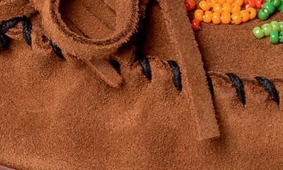 Shop Minnetonka X Lucie Skjefte Ziigwan Waabigwan Slipper In Brown