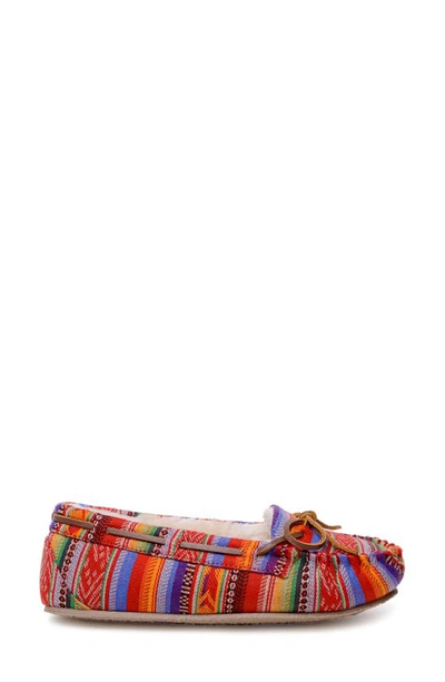 Minnetonka Cally Faux Fur Lined Slipper In Frisco Stripe