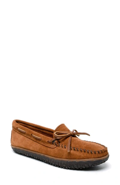 Shop Minnetonka Tie Tread Slipper In Brown