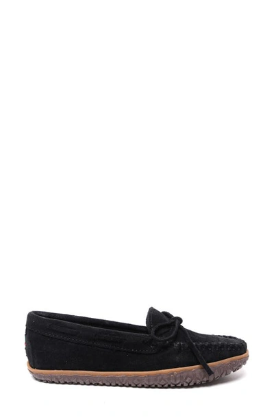 Shop Minnetonka Tie Tread Slipper In Black