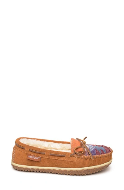 Minnetonka Tilia Faux Fur Lined Moccasin Slipper In Brown Multi