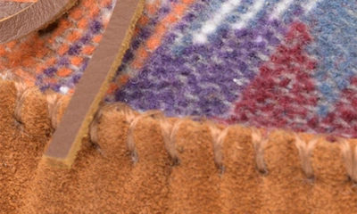 Minnetonka Tilia Faux Fur Lined Moccasin Slipper In Brown Multi