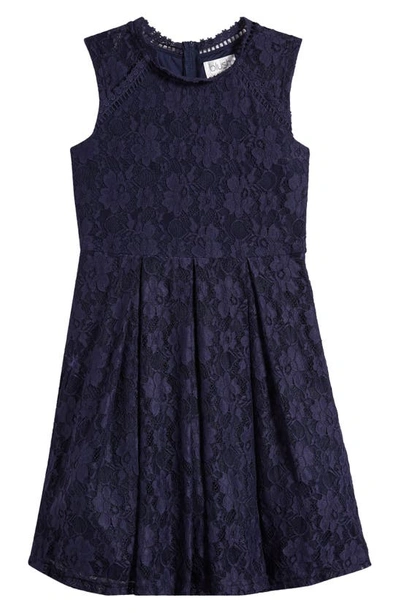 Shop Blush By Us Angels Kids' Lace Party Dress In Navy