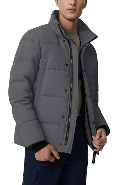 Shop Canada Goose Wyndham Parka Black Label 625 Fill Power Down Parka In Titanium