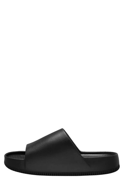 Nike Calm Sliders In Black In Black/ Black