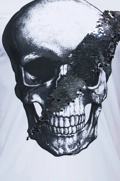 Maceoo Skull Disco Graphic Crew T-shirt In White