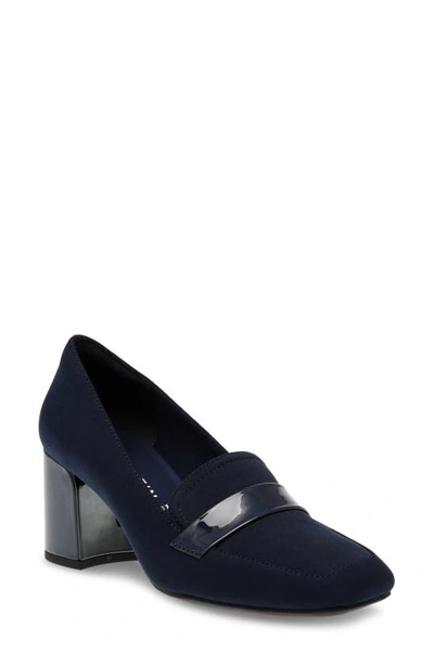 Shop Anne Klein Telepathy Pump In Navy Stretch