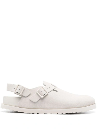 Shop Birkenstock Tokio Suede Leather 1774 Shoes In White