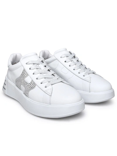 Shop Hogan Rebel White Leather Sneakers