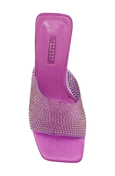 Shop Topshop Wide Fit Royal Block Heel Sandal In Purple