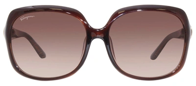 Shop Ferragamo Sf739sa 210 Oversized Square Sunglasses In Brown