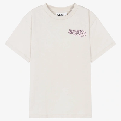 Shop Molo Teen Boys Pale Grey Ufo Print T-shirt