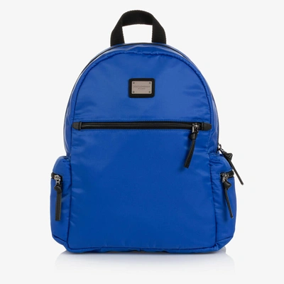 Shop Dolce & Gabbana Boys Blue Backpack (34cm)