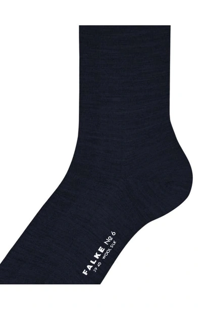 Shop Falke No. 6 Merino Wool Blend Dress Socks In Dark Navy