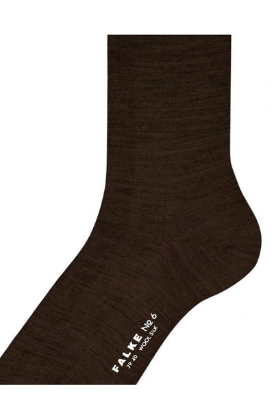 Shop Falke No. 6 Merino Wool Blend Dress Socks In Brown