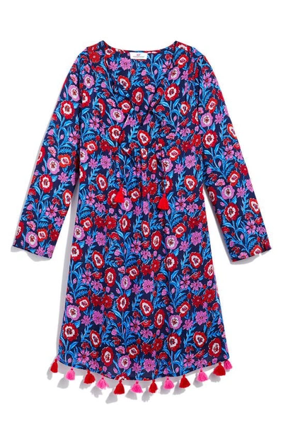 Shop Vineyard Vines Floral Long Sleeve Cotton Blend Cover-up Dress In Tisbury Floral - Db