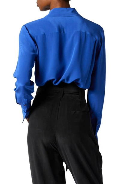 Shop Equipment Quinne Silk Button-up Shirt In Surrealist Blue
