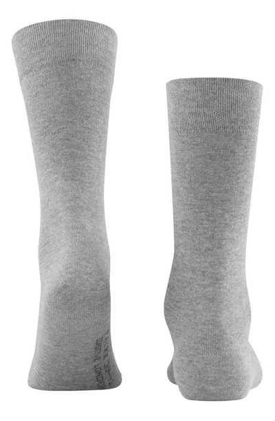 Falke Sensitive London Cotton Blend Solid Socks In Light Grey Melange