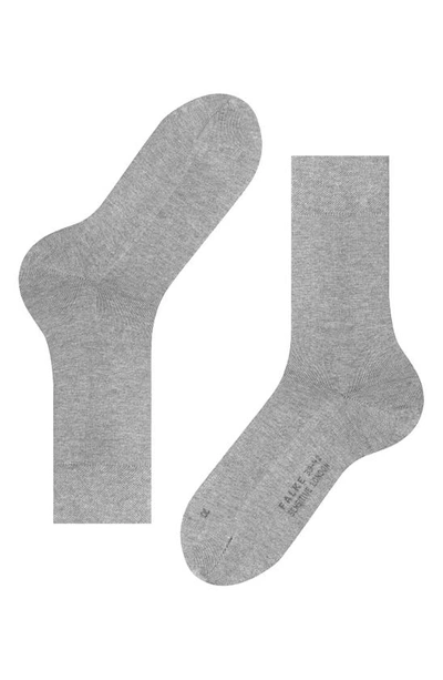 Falke Sensitive London Cotton Blend Solid Socks In Light Grey Melange