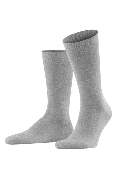 Shop Falke Sensitive London Cotton Blend Socks In Light Grey Melange