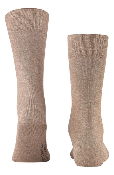Shop Falke Sensitive London Cotton Blend Socks In Nutmeg Melange