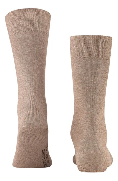 Falke Sensitive London Cotton Blend Solid Socks In Nutmeg Melange