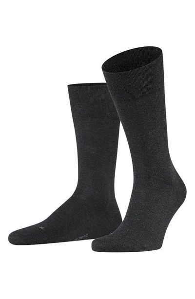 Falke Sensitive London Cotton Blend Solid Socks In Ant Melange
