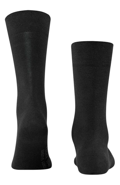 Falke Sensitive London Cotton Blend Solid Socks In Black
