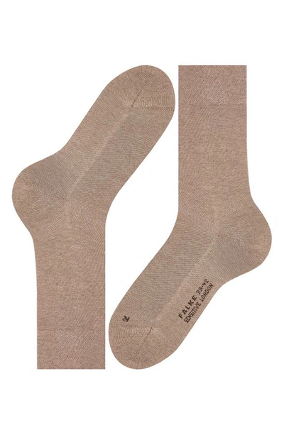 Shop Falke Sensitive London Cotton Blend Socks In Nutmeg Melange