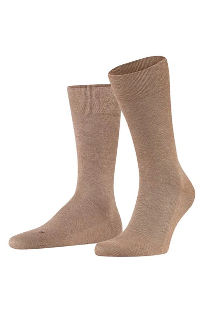 Falke Sensitive London Cotton Blend Solid Socks In Nutmeg Melange