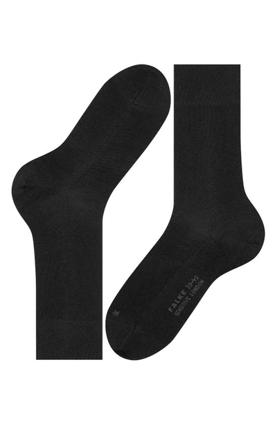 Shop Falke Sensitive London Cotton Blend Socks In Black