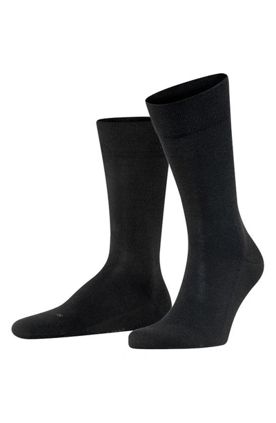 Falke Sensitive London Cotton Blend Solid Socks In Black