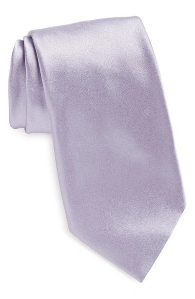 Shop Zegna Ties Silk Satin Tie In Purple