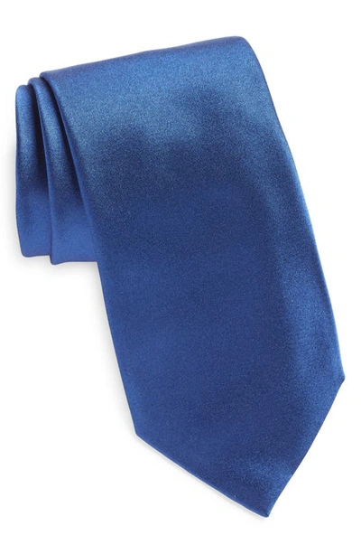 Shop Zegna Ties Silk Satin Tie In Blue